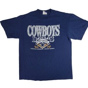 Vintage Dallas Cowboys NFL T-Shirt Mens Large Navy Blue Spectator Sportswear USA